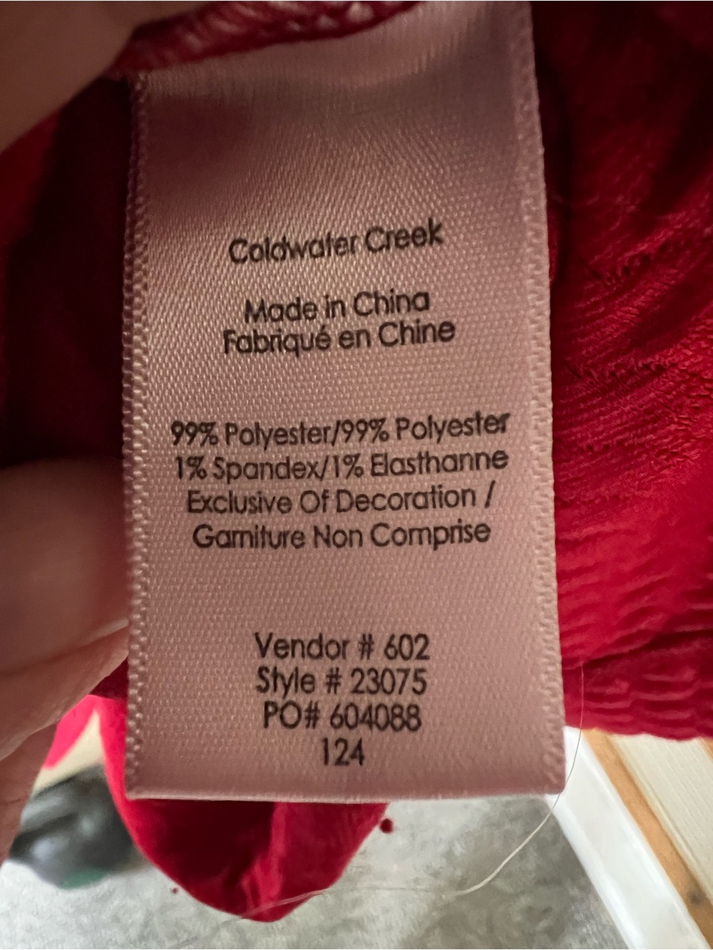 Coldwater Creek 3x quilted cowl neck long sleeve tunic in red. - Picture 7 of 8